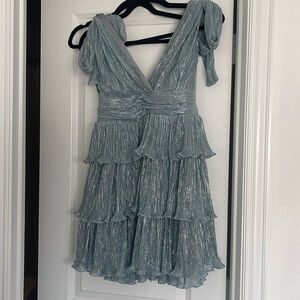 Light sparkly blue ruffle dress